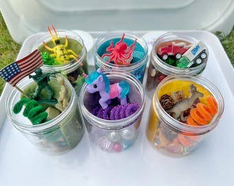 Playdough party favor jars
