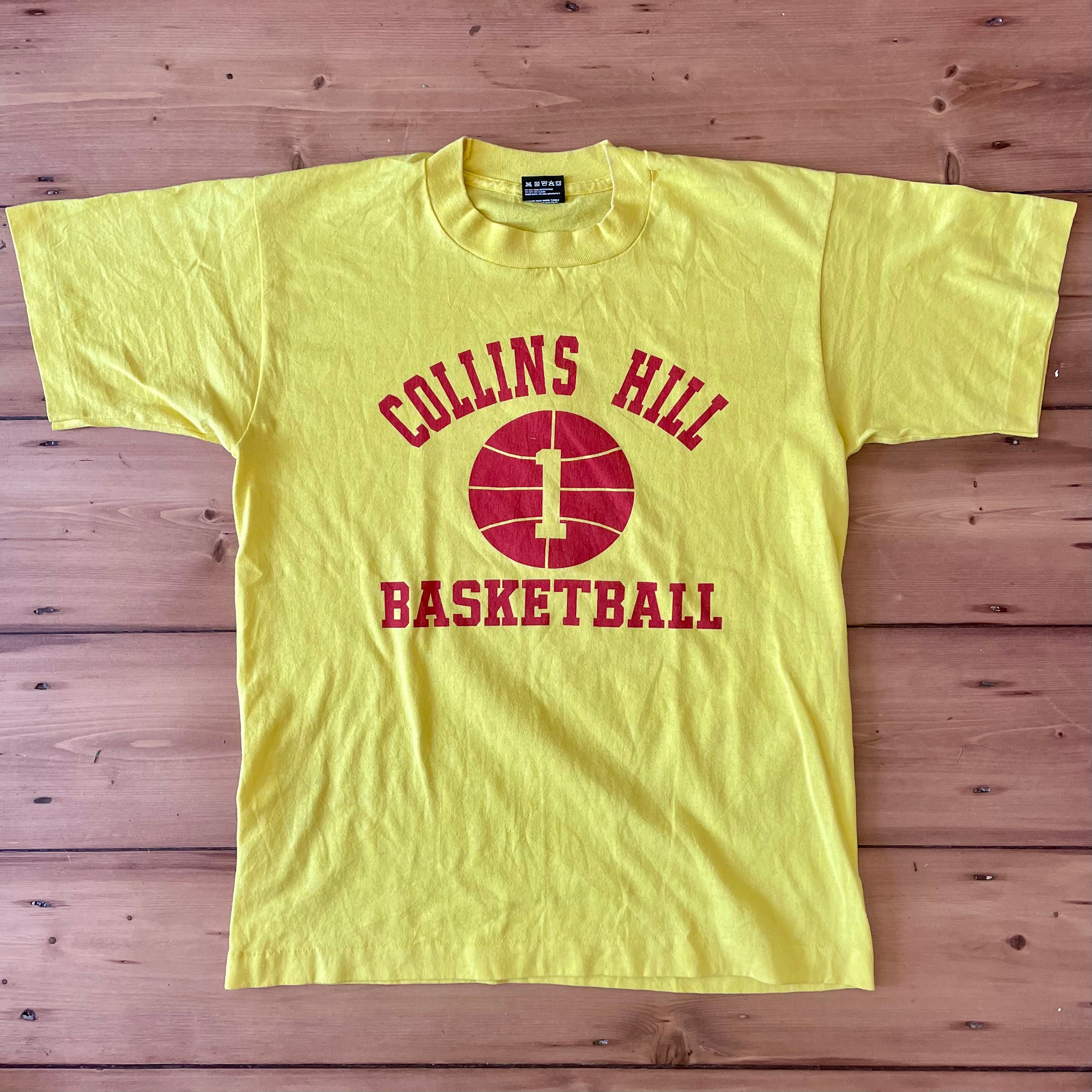 1980s / 1990s Vintage Yellow Collins Hill Basketball Single Stitch T-Shirt Made in USA
