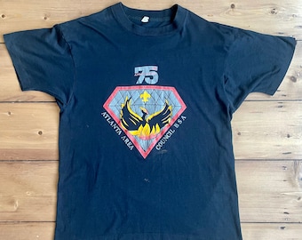 1980s Vintage Faded Black Scouts Screen Stars Single Stitch T-Shirt Made in USA