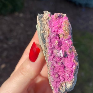 Cobalto Calcite Raw Crystal Cluster, Hot Pink Cobalt Calcite (Salrose) Crystal,l Raw