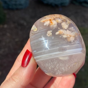 Prachtige Bloem Agaat Palmsteen! Lila Kersenbloesem Kristal, Healing