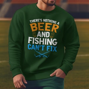 Funny Fishing Beer Can&#39;t Fix Humor T-Shirt, Perfect Gift for Fishing Lovers, Novelty Beer Enthusiast Shirt, Great for Outdoor Adventures