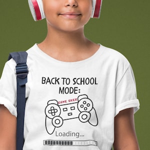 Kids Gaming Back to School Shirt | First Day of School Video Game Loading Outfit | Toddler Girls Preschool Funny Tee