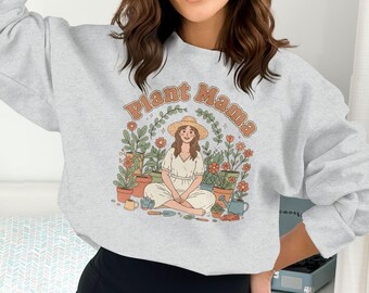 Plant Mama T-Shirts, Sweatshirts and Hoodies, Gardener Gift, Plant Lover Clothing, Gardening Apparel, Cute Garden Design