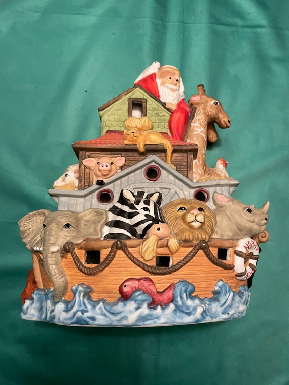 Noahs Ark Ceramic Figurine Etsy