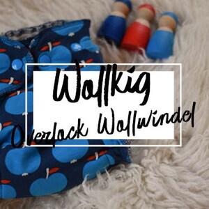 Wollkig Overlock Cartamodello Pannolini Love | Pannolino lavabile per copertina in lana | Ebook con istruzioni illustrate per cucire da soli