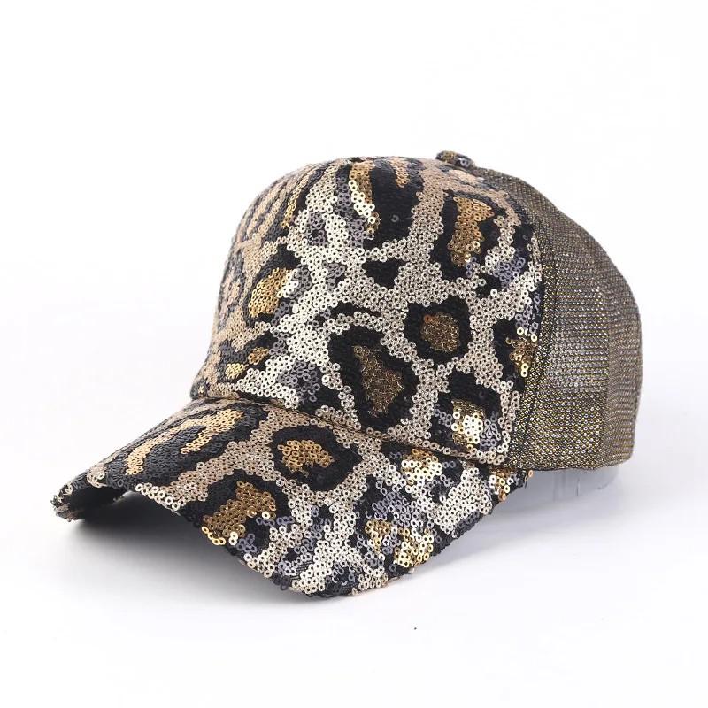 Leopard Cheetah Gold Sequence Hat Glitter Baseball Cap - Etsy display picture 3