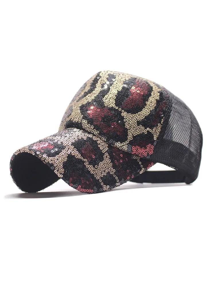 Cheetha sequin hat ya ya hat store Yesbay Women Fisherman Hat Sequins Leopard Pattern Stage  main image 3