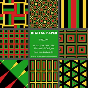 Black History, black lives matter, digitales Papier, schwarz gelb grün rot Notizbuchhülle, digitales Papier, Afroamerikaner