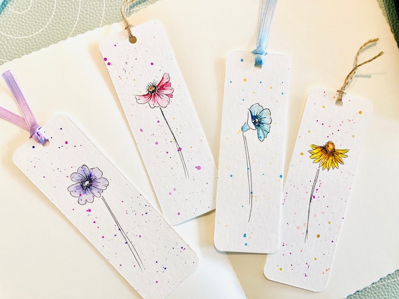 Hand-Painted Aesthetic Acrylic Bookmarks - Set of 5, Unique Collectible Art  New