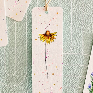 Hand Painted Wildflower Watercolor Bookmark, Original Art immagine 2
