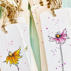 Hand Painted Wildflower Watercolor Bookmark, Original Art immagine 5