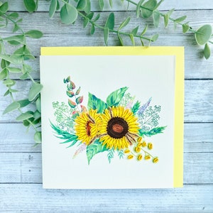 Fleur de soleil - Carte quilling, papier d'art, carte de voeux, carte quilling, cartes artisanales, carte faite main, cartes vierges