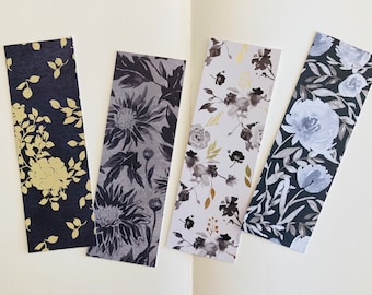 Winter Floral Bookmarks • black and white Wildflowers• bookish gifts • Gift for book lover • Book accessories, boxing week sale