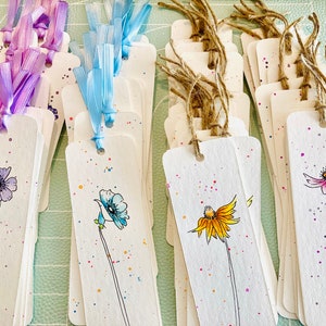 Hand Painted Wildflower Watercolor Bookmark, Original Art immagine 6