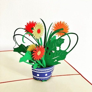 Carte de voeux pop up 3D pour la fête des mères/fleur de marguerite/fleur de souci