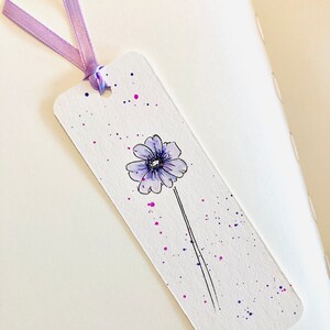 Hand Painted Wildflower Watercolor Bookmark, Original Art immagine 3