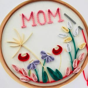 Carte de quilling de fleurs sauvages, maman, carte de voeux, carte de quilling, cartes d'artisanat, carte faite main, cartes vierges, bonne fête des mères