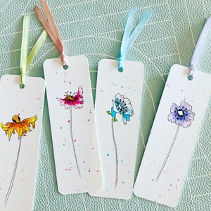 Hand Painted Wildflower Watercolor Bookmark, Original Art immagine 7