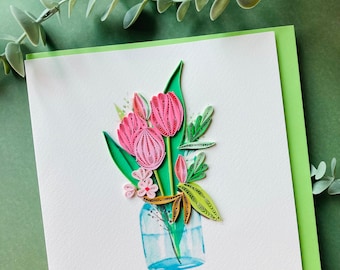 Tulips Quilling cards | Art card | Floral | blank greeting cards | special greeting card | special occasions | anniversary | birthdays