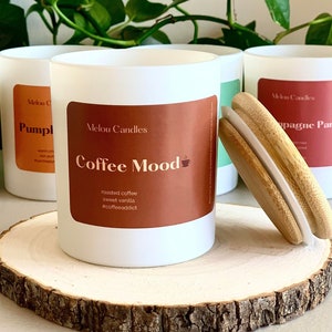 Coffee scented candle Wooden Wick Candles Cotton Wick Candles Vanilla scent Home Decor Candle Gift Candles image 1