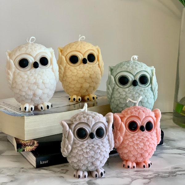 Cute Owl Candle, Animal candle, Home decor candle, Gifts Candle, Birthday Gift , Handmade Candle, Unique candle, Cool Candles,Pillar Candle
