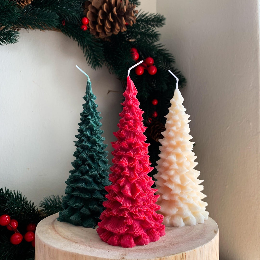 Soy Wax Christmas Tree Candle: Festive Holiday Decor - Etsy