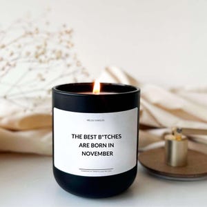 November Birthday Gift, Custom Candle,Personalized Birthday Candle The Best B*tches are born in November Funny candle Scorpio zodiac present