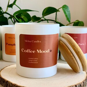 Coffee scented candle Wooden Wick Candles Cotton Wick Candles Vanilla scent Home Decor Candle Gift Candles image 3