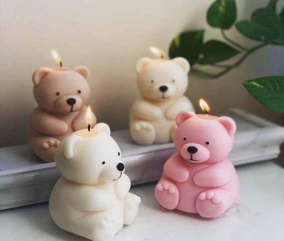 Teddy Bear Candle Cute Candle Home Decor Candle Birthday Gift Valentines  Gift 