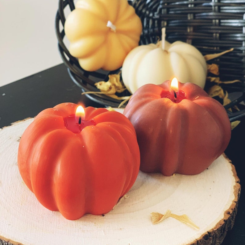 Pumpkin Candle Halloween Candles Pumpkin Pie Halloween Etsy