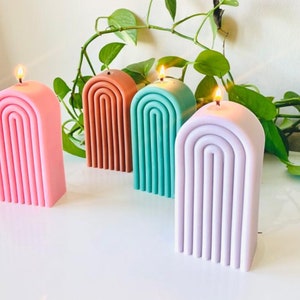 Large Rainbow Arch Candle, Home decor Candle, U candle, pillar candle, Personalized Gift, Vegan Candle , Homemade Candle, decor Candle