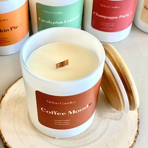 Coffee scented candle Wooden Wick Candles Cotton Wick Candles Vanilla scent Home Decor Candle Gift Candles image 2