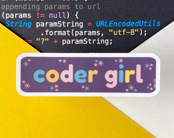 Coder Girl Vinyl Sticker | Computer Science, STEM