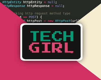 Tech Girl Vinyl Sticker | Computer Science, Programmer