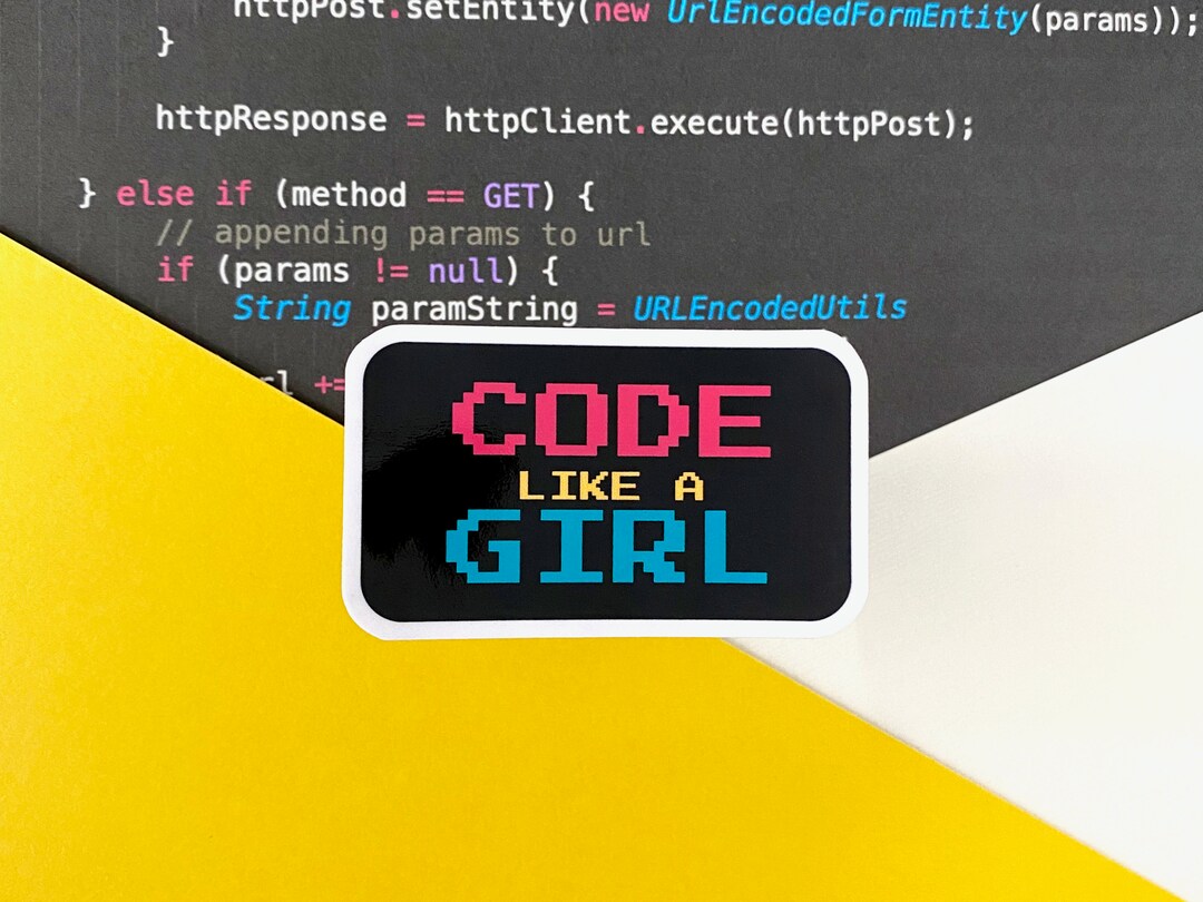 Code Like a Girl Vinyl Sticker | Women in Tech - Etsy