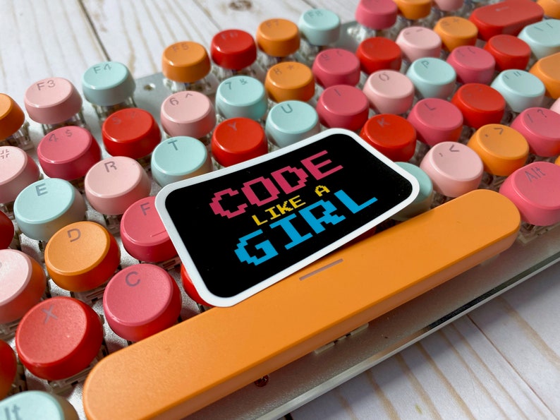 Code Like a Girl Sticker Technology Computer Science - Etsy