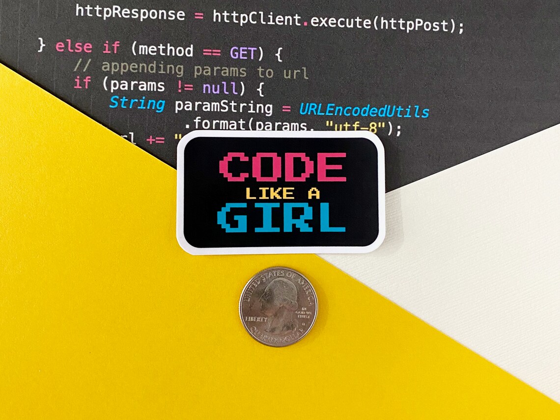 Code Like a Girl Sticker Technology Computer Science - Etsy