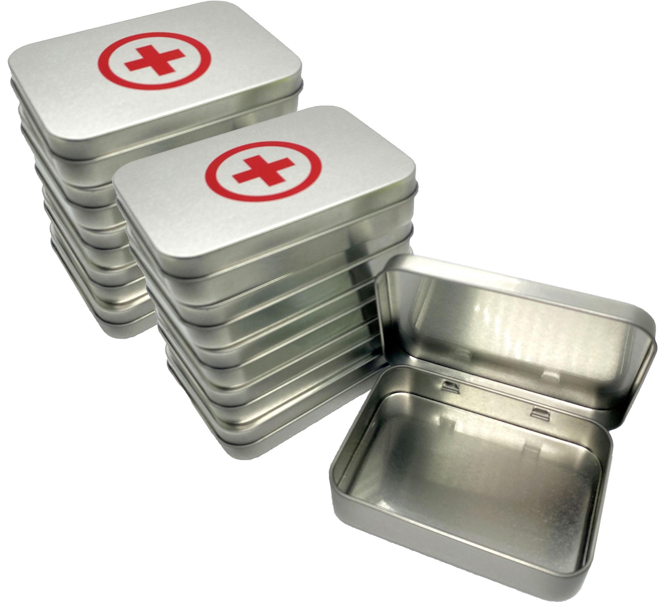 Empty Metal Tins First Aid Storage Container W/ Lid (medicine Pill Box ...