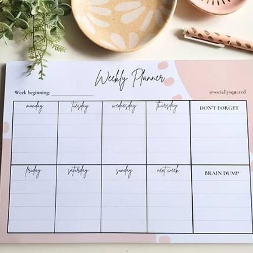Printable Weekly Planner Weekly Planner Desk Pad Weekly | Etsy