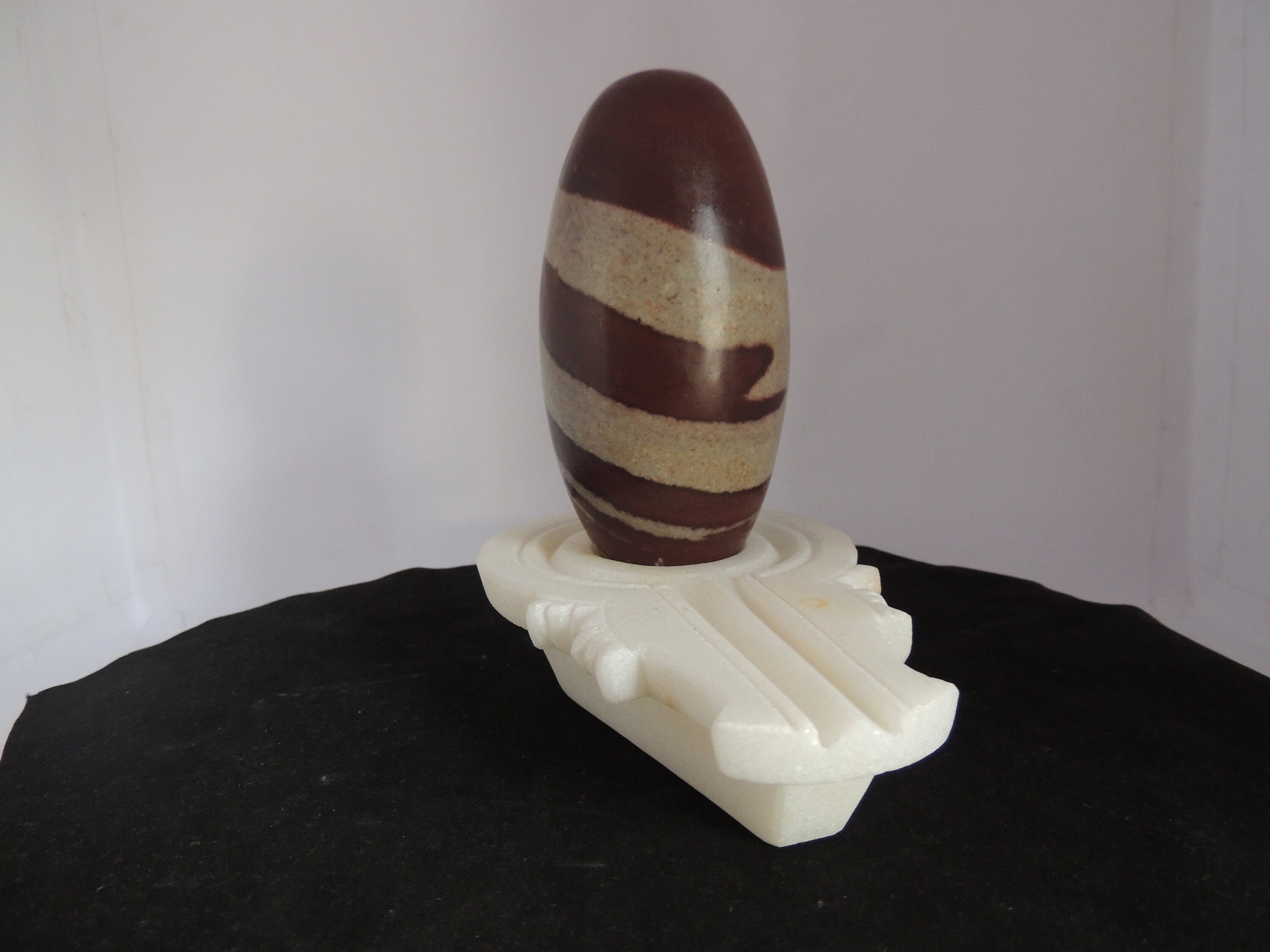Shiva lingam -5.5 Inches, with Marble Yoni base  (NS-A6)
