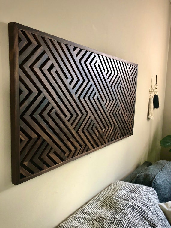 Geometric Wood Art, Wood Wall Art, Rustic Wall Art, Wood Art, Modern Wood  Art, Wood Slat Art, Handmade. 