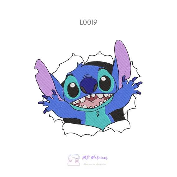 Kawaii Stitch With Hearts Machine Embroidery Design File Lilo 