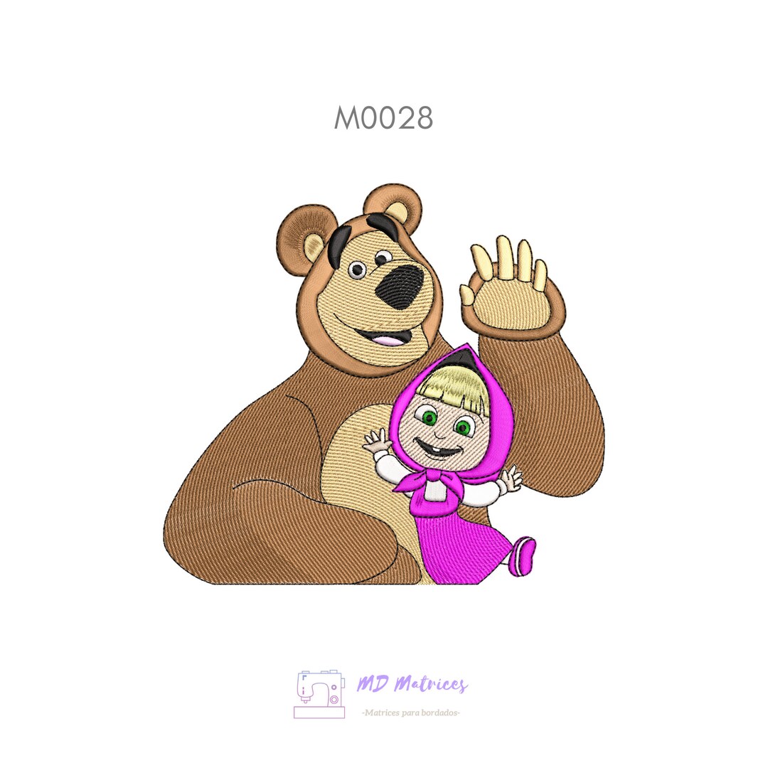 Masha an the Bear Machine Embroidery Design 5 Sizes Etsy