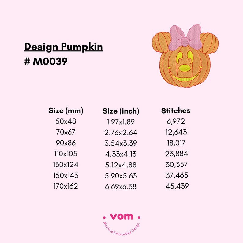 Pack X2 Pumpkin Mouse Embroidery Design Halloween Machine Embroidery
