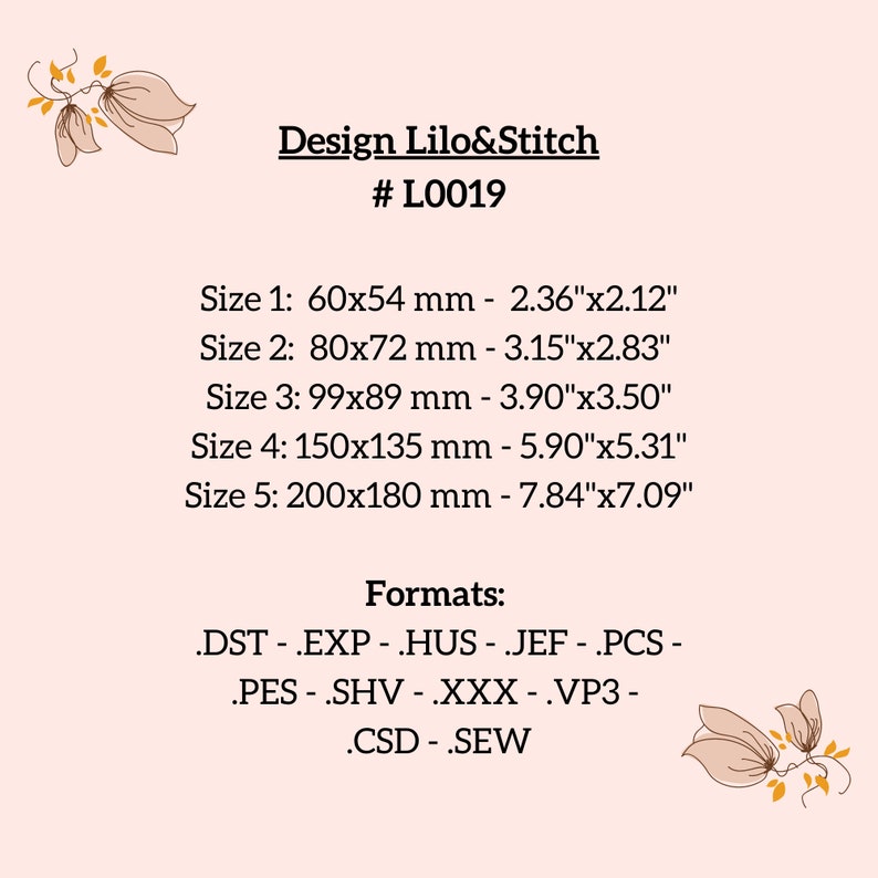 Lilo & Stitch Machine Embroidery Design 5 Sizes Etsy