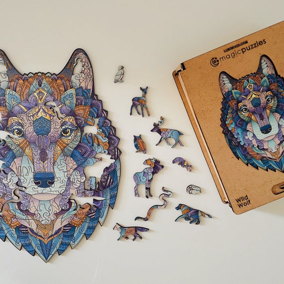 Wolf Wooden Animal | Sitting Wolf Wooden Animal | Sitting