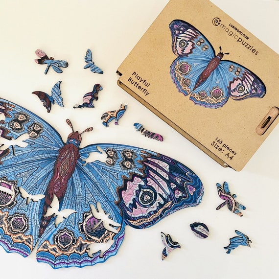 Puzzle en bois papillon ludique pour adultes et enfants Bois de