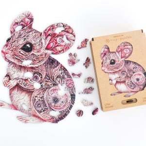 Little Mouse Wooden Jigsaw Puzzle for Adults and Kids | Laser Cut Premium Wood | Animal Shaped 3D Puzzle Pieces | Unique Gift
