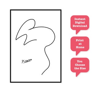 Pablo Picasso - Mouse Print - Digital Download - Picasso Line Art, Vintage Wall Art, Pablo Picasso, Picasso Art Exhibition